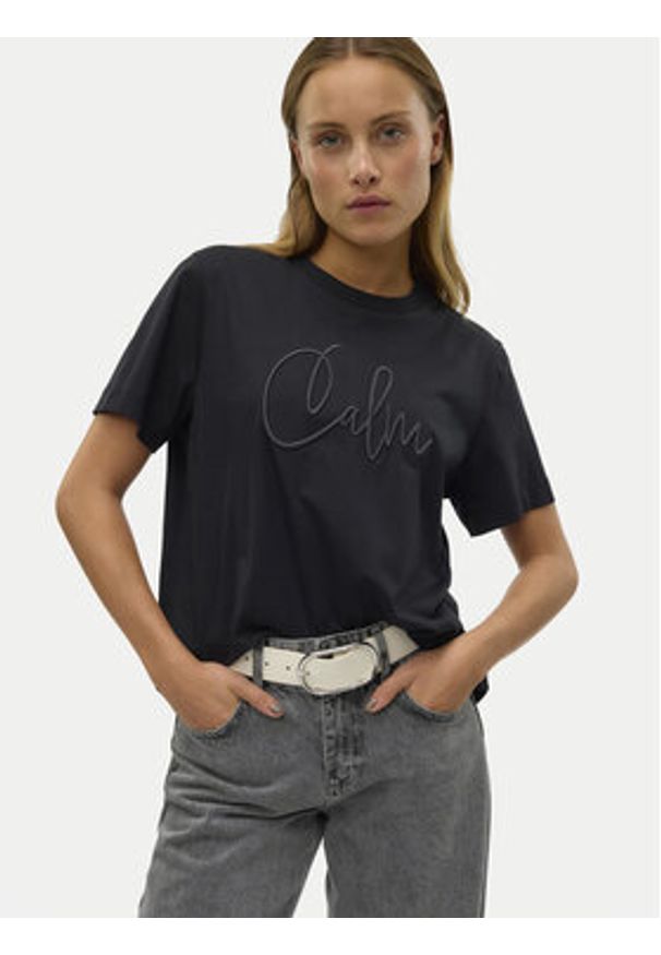 Vero Moda T-Shirt Fea 10321312 Czarny Loose Fit. Kolor: czarny. Materiał: bawełna