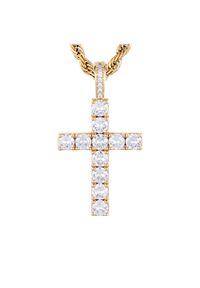 ICED STUFF Zawieszka Diamond Cross Złoty. Materiał: metalowe. Kolor: złoty