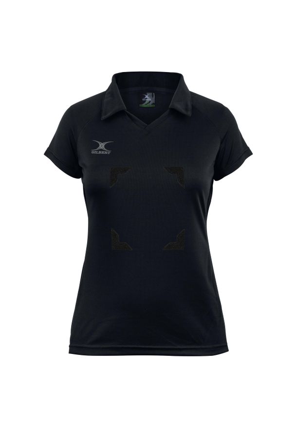 GILBERT - Damska koszulka polo Gilbert Eclipse Hook and Loop. Typ kołnierza: polo. Kolor: czarny. Styl: sportowy