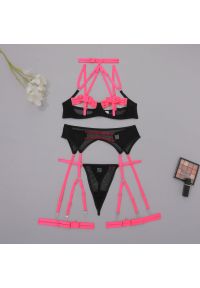 Intica - Komplet bielizny z elastycznymi paskami i eleganckimi detalami Jalisa. Kolor: wielokolorowy. Materiał: materiał, koronka. Wzór: paski, koronka #1