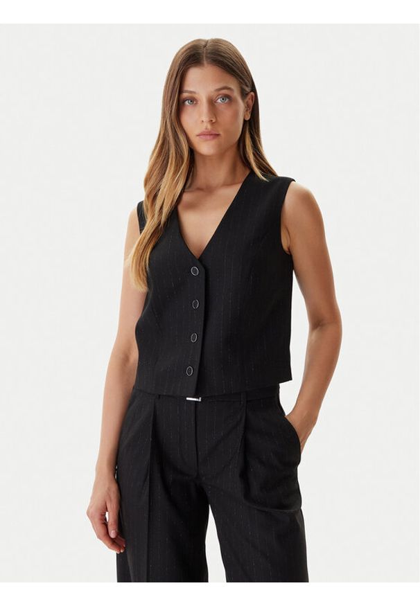 Guess Kamizelka garniturowa W5BH52 W2422 Czarny Regular Fit. Kolor: czarny. Materiał: syntetyk