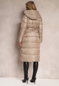 Renee - Beżowa Kurtka Phylenia. Kolor: beżowy. Długość: długie. Wzór: aplikacja. Styl: elegancki #5