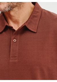 Pako Lorente - PAKO LORENTE – Męski t-shirt polo w kolorze brązowym. Okazja: na co dzień. Typ kołnierza: polo. Kolor: brązowy. Materiał: poliester, bawełna. Styl: casual #6