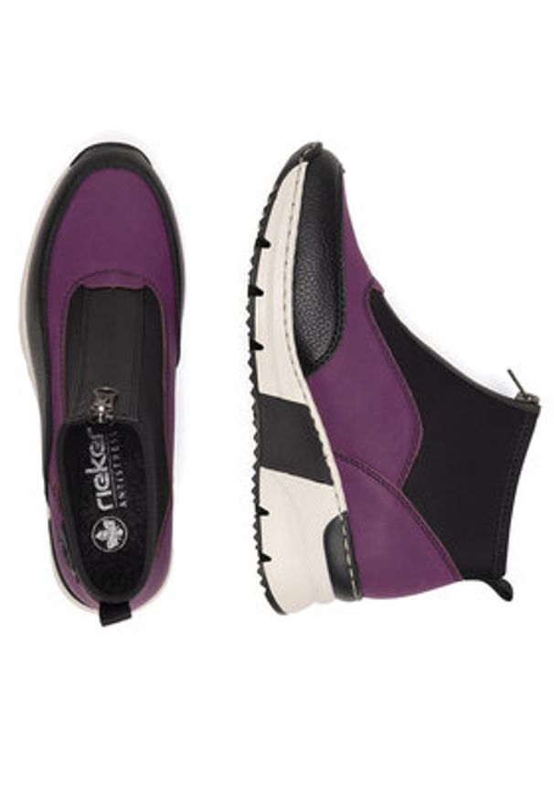 Rieker Botki N6352-30 Czarny. Kolor: czarny. Materiał: materiał