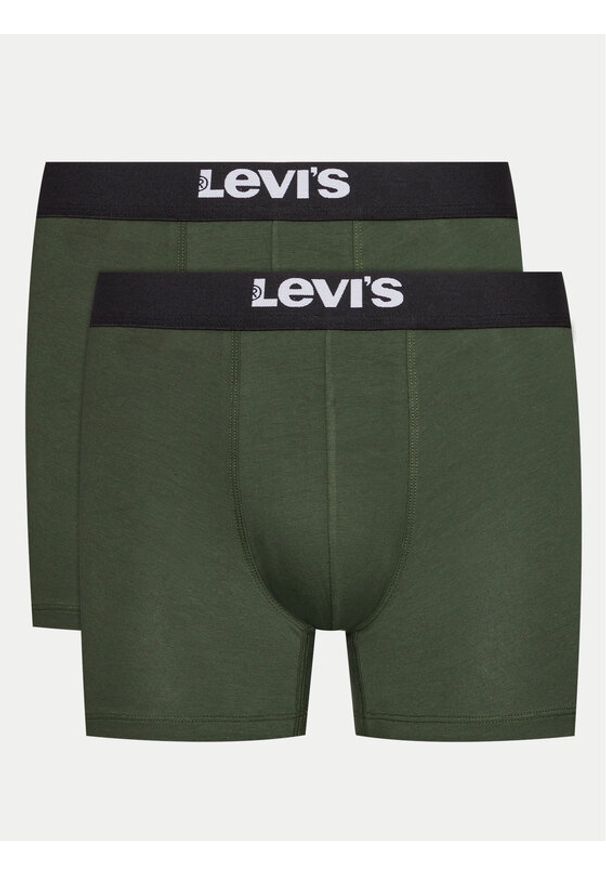 Levi's® Komplet 2 par bokserek Solid 37149-0808 Zielony. Kolor: zielony. Materiał: bawełna