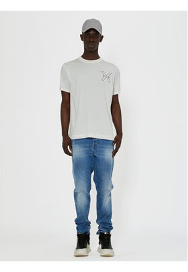 Richmond X T-Shirt Rached UMP24031TS Biały Regular Fit. Kolor: biały. Materiał: bawełna