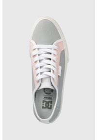 DC tenisówki damskie kolor szary. Nosek buta: okrągły. Zapięcie: sznurówki. Kolor: szary. Materiał: materiał, guma #3