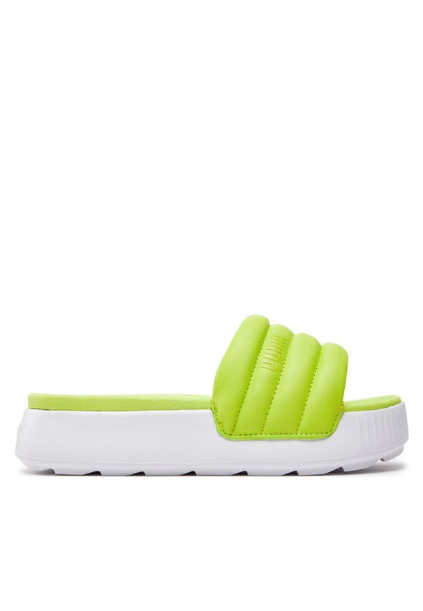 Puma Klapki Karmen Slide Puffy Wns 395399-04 Zielony. Kolor: zielony. Materiał: skóra