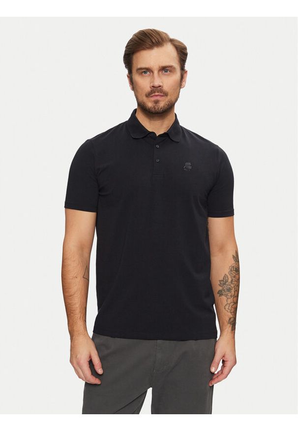 Karl Lagerfeld - KARL LAGERFELD Polo 745750 551221 Granatowy Regular Fit. Typ kołnierza: polo. Kolor: niebieski. Materiał: bawełna