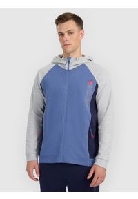 4f - 4F Bluza dresowa rozpinana z kapturem męska - szara S. Okazja: na co dzień. Typ kołnierza: kaptur. Kolor: szary. Materiał: dresówka. Styl: casual #1