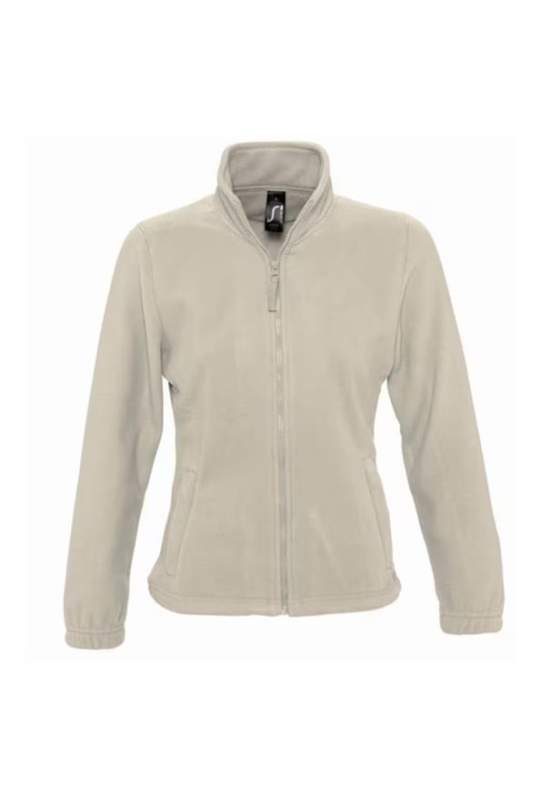 SOL'S - Damska Bluza Polarowa North Fleece Jacket. Kolor: beżowy. Materiał: polar. Sezon: zima