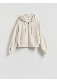 Reserved - Oversizowa bluza - beżowy. Kolor: beżowy. Materiał: dzianina. Wzór: gładki