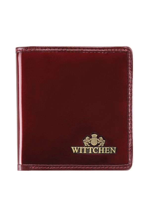 Wittchen - Damski portfel ze skóry lakierowany mały bordowy. Kolor: czerwony. Materiał: skóra, lakier