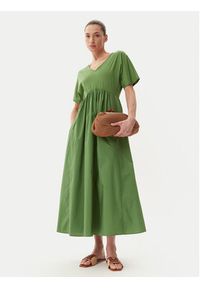 Weekend Max Mara Sukienka codzienna Brozno 2515621082 Zielony Relaxed Fit. Okazja: na co dzień. Kolor: zielony. Materiał: bawełna. Typ sukienki: proste. Styl: casual