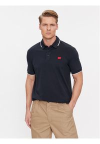 Hugo Polo Deresino232 50490775 Granatowy Slim Fit. Typ kołnierza: polo. Kolor: niebieski. Materiał: bawełna