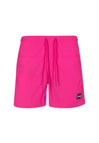 Urban Classics - Męskie Szorty Kąpielowe Block. Kolor: czerwony, różowy, wielokolorowy. Styl: sportowy #1