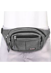 Męska Saszetka na Biodro (Nerka) - Pako Jeans - Szara. Kolor: szary. Materiał: poliester #8