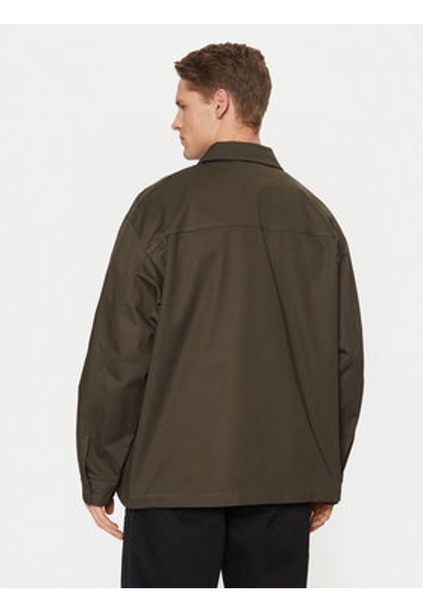 Adidas - adidas Koszula Premium Essentials Workwear JD3343 Khaki Loose Fit. Kolor: brązowy. Materiał: bawełna