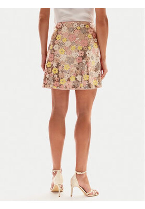 YAS Spódnica mini Lalea 26037763 Złoty Slim Fit. Kolor: złoty. Materiał: syntetyk