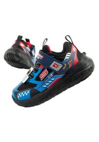skechers - Buty sportowe dziecięce chłopięce Skechers Skech Tracks. Okazja: na uczelnię. Kolor: czarny, niebieski, wielokolorowy. Model: Skechers Sport. Sport: turystyka piesza