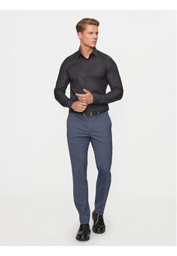 Calvin Klein Koszula K10K113182 Czarny Slim Fit. Kolor: czarny. Materiał: syntetyk, bawełna