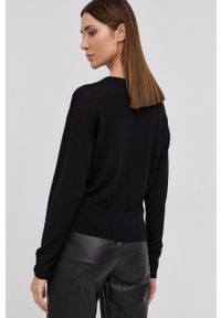 Pinko Sweter wełniany damski kolor czarny. Okazja: na co dzień. Kolor: czarny. Materiał: wełna. Wzór: aplikacja. Styl: casual #3