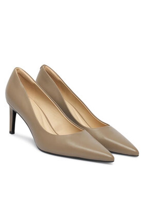 Calvin Klein Szpilki Ess Stiletto 70 HW0HW02607 Beżowy. Kolor: beżowy. Materiał: skóra. Obcas: na szpilce