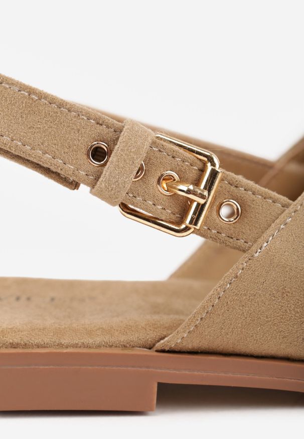 Born2be - Beżowe Sandały VICES z Paskami w Kształcie X z Imitacji Zamszu Laraida. Okazja: na co dzień. Zapięcie: pasek. Kolor: beżowy. Materiał: zamsz. Wzór: paski. Sezon: lato. Styl: casual, elegancki