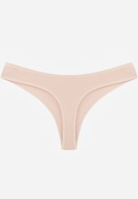 Born2be - Beżowe Majtki Typu Stringi z Bawełną Asoia. Kolor: beżowy. Materiał: bawełna #2