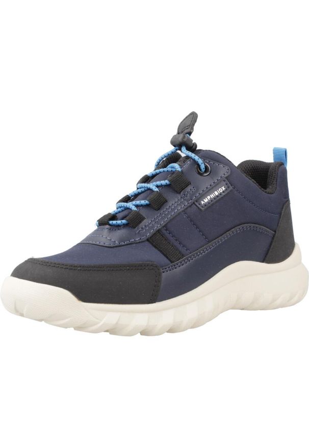 Geox - Buty GEOX J SIMBYOS BOY B ABX Niebieski. Kolor: niebieski. Materiał: syntetyk, tkanina. Sport: turystyka piesza
