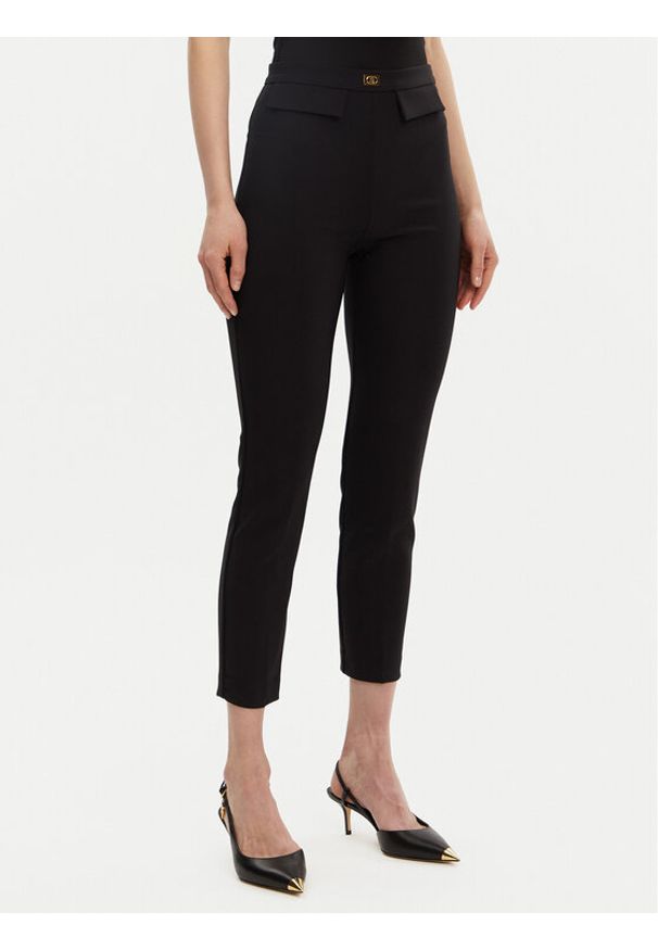 Elisabetta Franchi Spodnie materiałowe PA-077-51E2-V320 Czarny Regular Fit. Kolor: czarny. Materiał: syntetyk