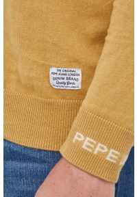 Pepe Jeans - Sweter z domieszką wełny Charles. Kolor: żółty. Materiał: wełna. Długość rękawa: długi rękaw. Długość: długie #3