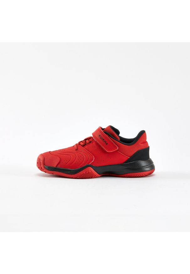 ARTENGO - Buty tenisowe dla dzieci Artengo Strong KD na rzepy. Zapięcie: rzepy. Kolor: czarny, czerwony, wielokolorowy. Materiał: poliester, kauczuk. Sport: tenis