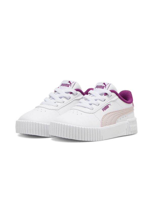 Puma - Niemowlęce sneakersy Carina 2.0 AC PUMA White Mauve Mist Magenta Gleam Pink. Kolor: biały, wielokolorowy, różowy