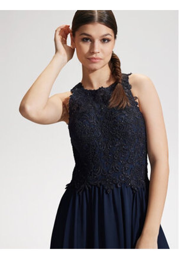 Hey Kyla Sukienka wieczorowa 5AG028HK Granatowy Regular Fit. Kolor: niebieski. Materiał: syntetyk. Styl: wizytowy