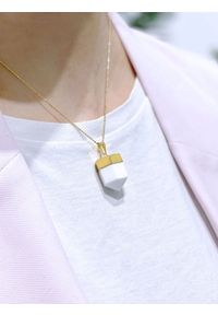 Brazi Druse Jewelry - Naszyjniki Kwarc Biały. Materiał: pozłacane, srebrne, złote. Kolor: biały. Kamień szlachetny: kwarc