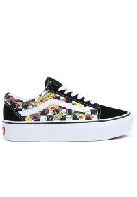 Buty Vans Old Skool Platform VN0A5KRGBML1 - czarne. Okazja: na co dzień. Zapięcie: sznurówki. Kolor: czarny. Materiał: guma, zamsz, materiał. Szerokość cholewki: normalna. Wzór: kwiaty. Obcas: na platformie. Model: Vans Old Skool #1