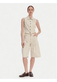 Guess Jeans Kamizelka W6GHZ9 D7961 Écru Slim Fit. Kolor: kremowy. Materiał: bawełna #3