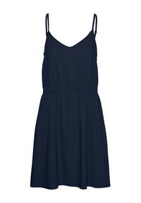 Vero Moda Sukienka letnia Mymilo 10303689 Granatowy Regular Fit. Kolor: niebieski. Materiał: wiskoza. Sezon: lato #7
