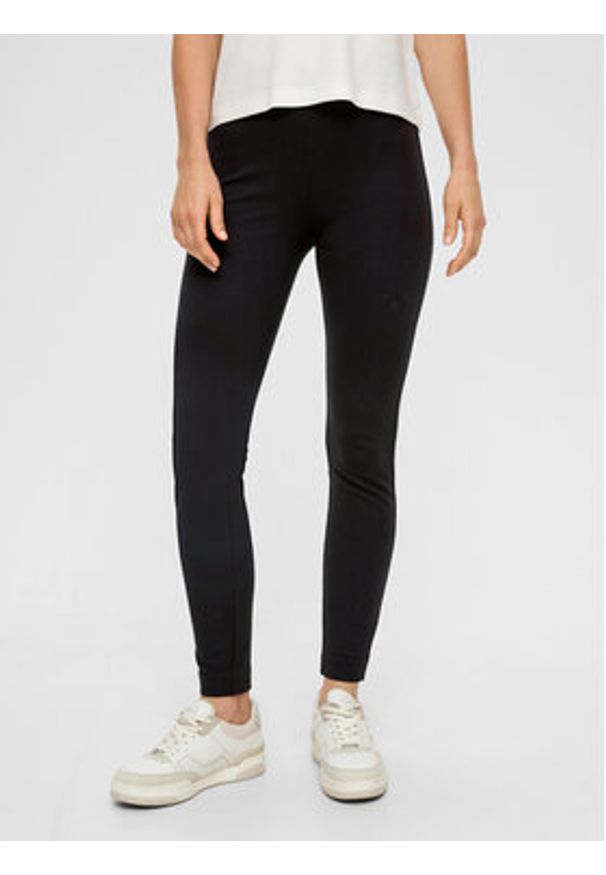 s.Oliver Legginsy 2133476 Czarny Extra Slim Fit. Kolor: czarny. Materiał: wiskoza