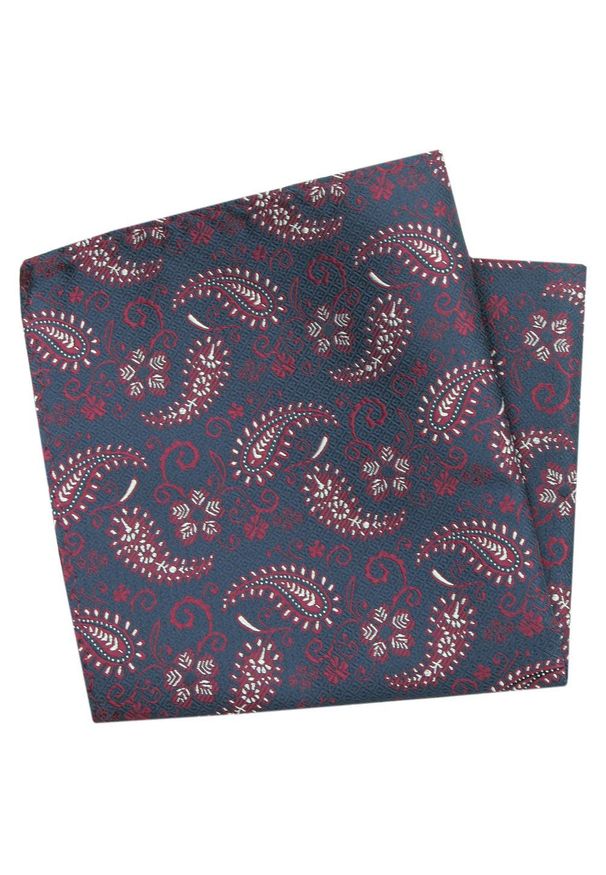 Alties - Męska Poszetka ALTIES - Granatowa, Wzór Paisley. Kolor: niebieski. Materiał: poliester. Wzór: paisley