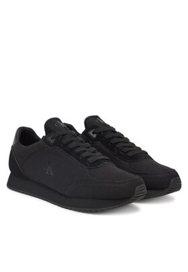 Calvin Klein Jeans Sneakersy Runner Sock Laceup Mg Canvas YM0YM01217 Czarny. Kolor: czarny. Materiał: materiał
