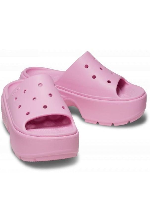 Klapki Crocs Stomp Slide 209346-6WY różowe. Okazja: na plażę, na co dzień. Kolor: różowy. Materiał: materiał. Styl: casual