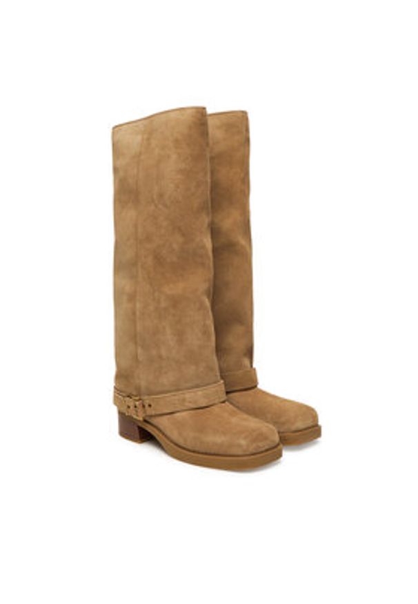 MICHAEL Michael Kors Kozaki 40F5COFB5S Beżowy. Kolor: beżowy. Materiał: zamsz, skóra