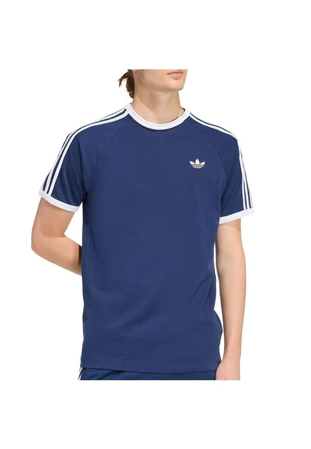 Adidas - Koszulka męska adidas Originals 3-Stripes KE3536 - granatowa. Kolor: niebieski. Materiał: bawełna. Długość rękawa: krótki rękaw. Długość: krótkie