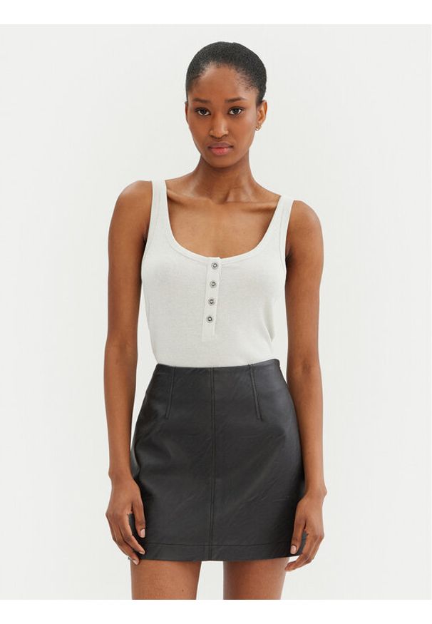 Pinko - PINKO Top 104649 A2CQ Szary Regular Fit. Kolor: szary. Materiał: wiskoza