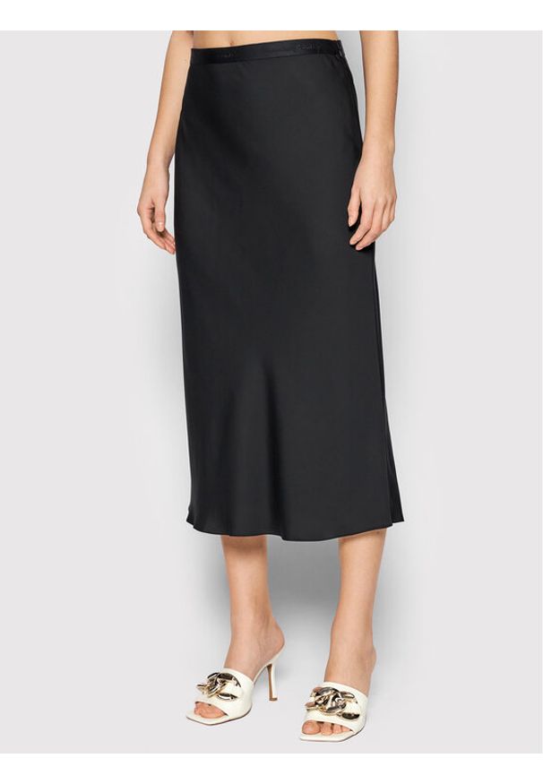 Calvin Klein Spódnica midi Bias K20K203514 Czarny Regular Fit. Kolor: czarny. Materiał: syntetyk