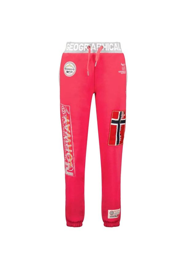 Spodnie treningowe damskie Geographical Norway Myer. Kolor: różowy. Materiał: bawełna, poliester