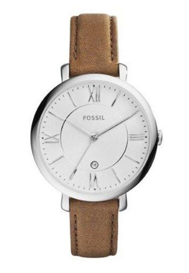 Fossil - Zegarek ES3708. Kolor: brązowy. Materiał: skóra, materiał