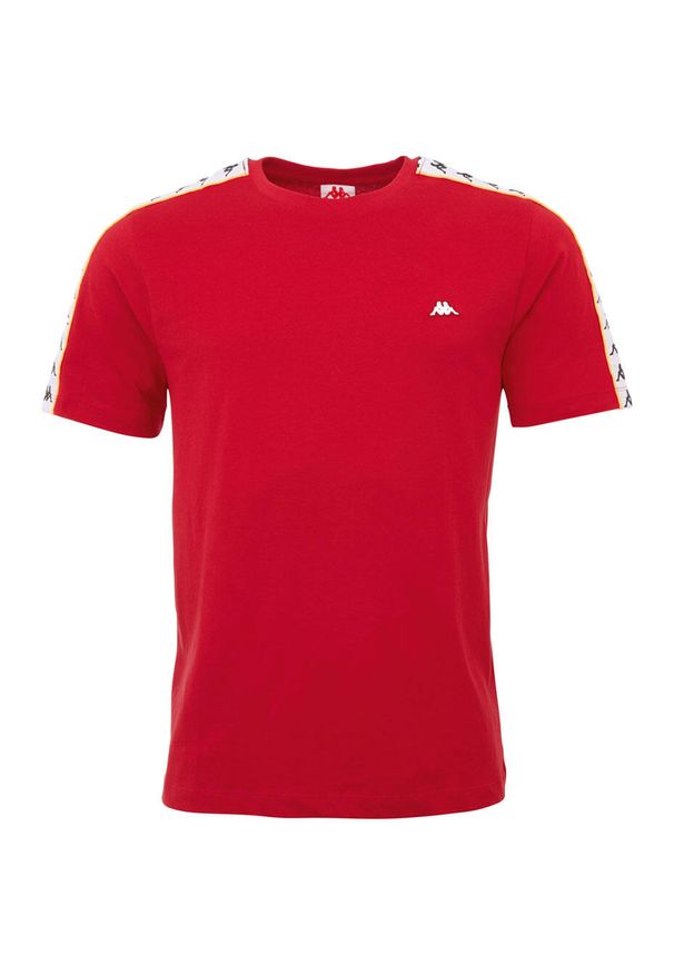 Koszulka męska Kappa Hanno czerwona. Kolor: czerwony. Materiał: bawełna
